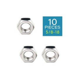 5/8-18 Hex Nuts - IMScrews 304 Stainless Steel Hex Nuts - Corrosion-Resistant Fasteners for Diverse Projects Pack of 10