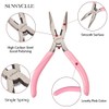 SUNNYCLUE 5 Inch Long Chain Nose Pliers with Serrated Jaws