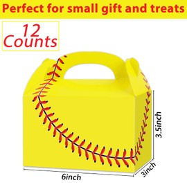 gisgfim gisgfim 12 Pcs Softball Party Gift Treat Box, Softball Candy Goodie Favor Box for Softball Theme Birthday Baby Shower Party Favors Supplies Decorations