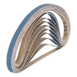 sourcing map 10pcs 3/8" x 21" Sanding Belts 120 Grits Zirconia Abrasive Belt Sander Paper Sanding Papers for Metal Alloy Wood Grinding Polishing, Blue