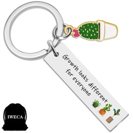 Iweca Plant Gifts Cactus Decor Plant Keychain Plants Lover Gift For Women Mental Health Keychain Motivational Gifts For Girls Boys Inspirational Gift For Friend Bestie
