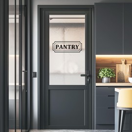 Pantry Door Decal, Pantry Decal, Vinyl Sticker for Glass Pantry Door Organization, Pantry Sign, Farmhouse Kitchen Decor (10 x 3.75 in, Black)