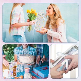 Joyclub 20 Pack Gift Boxes with Ribbon for 20 oz Skinny Straight Stainless Steel Tumblers Sublimation Ribbon Graffitiable Gift Box for Mother's Day Bridesmaid Easter Weddings DIY Decor