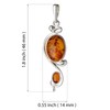Sterling Silver and Baltic Amber Pendant Chloe