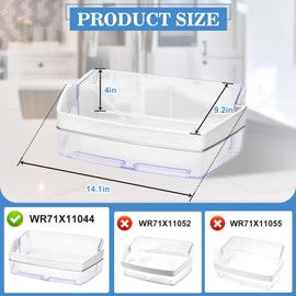 WR71X11044 Refrigerator Door Shelf Bin Compatible with GE Refrigerator Replacement Shelves Replaces WR71X11059, PS6011779, AP5656690, 2691847, EAP6011779 /Refrigerator Parts & Accessories