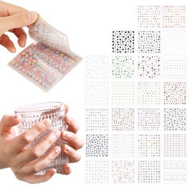ZIBUYU® 25 hojas de pegatinas lindas para uñas, adhesivos 3d autoadhesivos para niños, álbum de calcomanías pet impermeables 8x8 cm con 60-80 diseños 