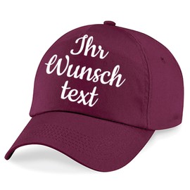 Deitert Cap, Baseball Cap Individually Embroidered with Name or Desired Text | 26 Colours to Choose From Burgundy