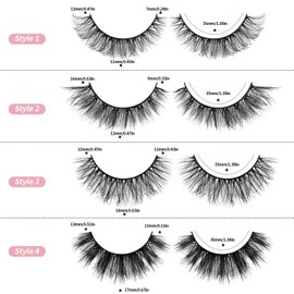 MAGEFY 20 Pairs False Eyelashes,4 Styles Faux Mink Eyelashes 7mm-16mm Lashes Natural Look to Dramatic False Eyelashes with Portable Boxes,Style-2