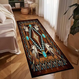 Southwestern Runner Rug 2x6 Hallway Rug Rustic South Western Aztec Tribal Native American Indian,Vintage Area Rugs Non Slip Washable Runner Carpet Throw Accent Carpets for Entryway Kitchen Bedroom