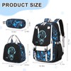 Bevalsa Backpack for Boys, Cool Luminous Backpacks with Lunch Box