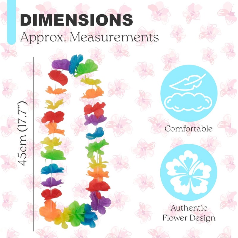 Pack of 1 Hawaii Hula Leis - Vibrant Multicolour Flower