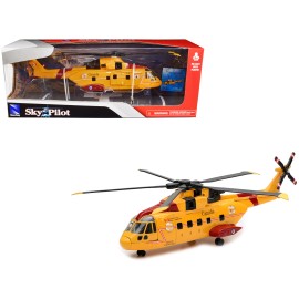 DCD AgustaWestland AW101 (EH101) Helicopter Yellow 'Canada Forces Search Rescue' Sky for Pilot Series 1/72 Diecast Model New"