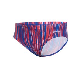 Sporti Swift Brief Swimsuit – Chlorine Resistant Men’s Competition Swim Brief for Lap Swimming, UPF 50+ Sun Protection - Red/White/Blue - 26