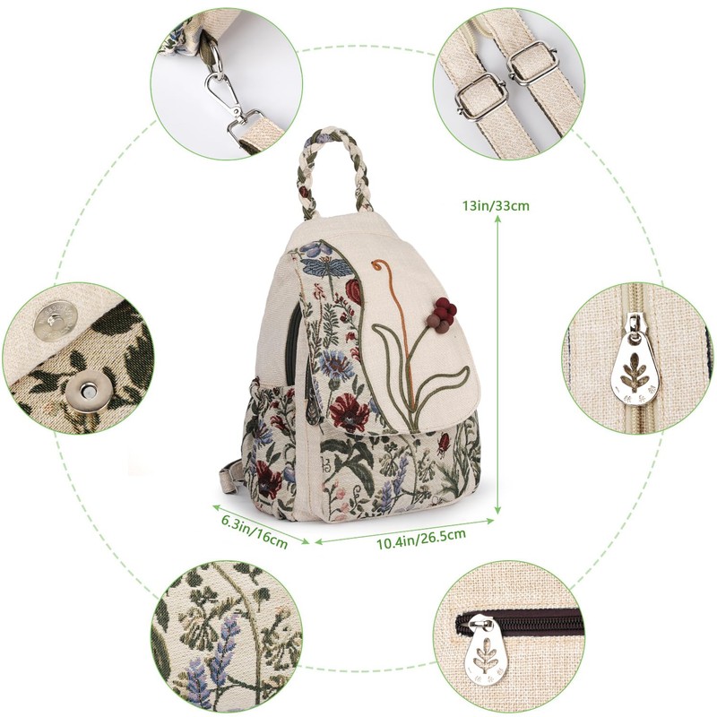 AULUDA Women's Al-0101 Backpack, Grape Flower, M