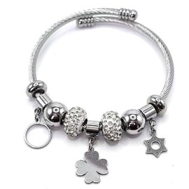 DonBuLa Cute Shiny Starfish Bracelet Stainless Steel Elastic Rolo Link Chain Bracelets Unisex Minimalist Jewelry, Hypoallergenic Durable Gift for Men Women