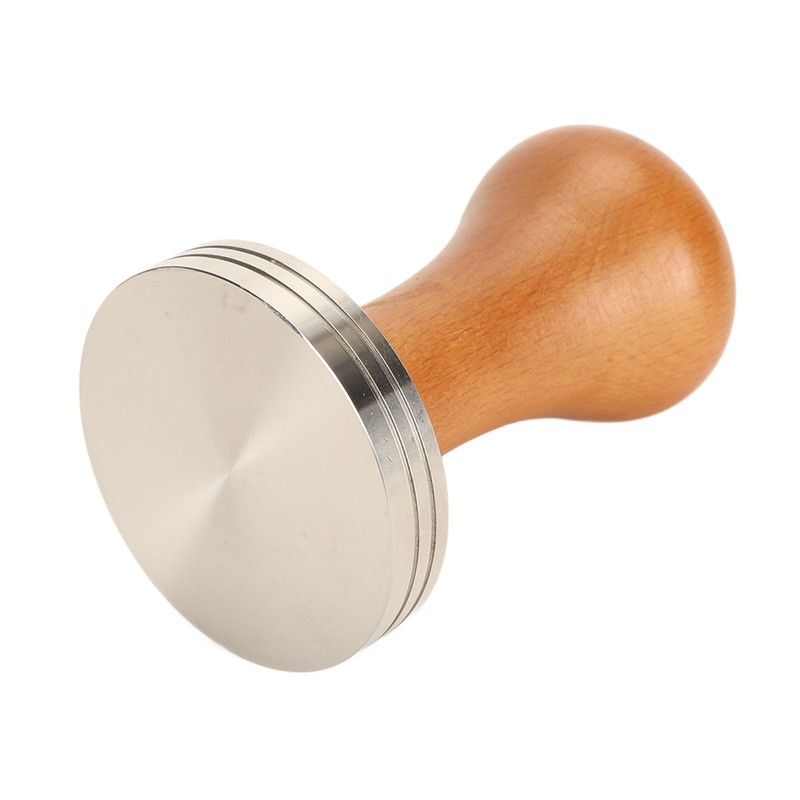 Coffee Tamper Solid Wood Handle Stainless Steel Easy to Use
