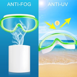 COOLOO 2-PACK Kids Swimming Goggles, Kids Swim Goggles Junior Children Girls Boys Early Teens Age 3-15, with Anti-Fog, Waterproof, Protection Lenses, Crystal Clear Wide Vision