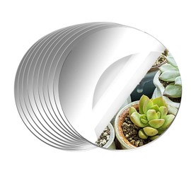 9PCS Round Mirror Tiles for Centerpieces, 10inch Mirror Trays Flat Circle Mirrors for Tables Mirror Centerpieces, Circle Mirror Candle Plates for Table Centerpieces Wedding Party Centerpieces