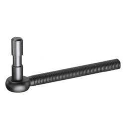 Pollmann® Baubeschläge 1121133 K Screw Through Hook, Arbor, Diameter 13 mm, 60 mm Long, Black, Pack of 2