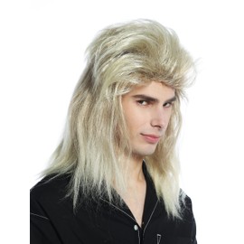 WIG ME UP - CW-032-KII12TKB88 Women's Men's Carnival Fancy Dress Mullet Hard Skirt Blonde Proll 80s