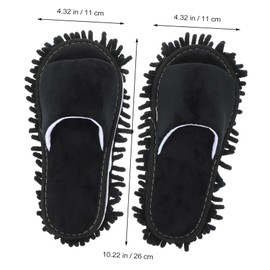 Healvian 1pair Floor Cleaning Slippers Lazy Mop Slippers Chenille Bottom for Winter Use