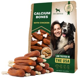 Beloved Pets Dog Treats, Calcium Bones Wrapped Chicken & Rawhide Free Chew 11Oz - Pet Healthy Dried Snacks & Grain Free Meat - Bulk Best Chews for Christmas, Training Small & Large Dogs - Made for USA