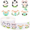 1000 Pcs Easter Stickers for Kids, 6 Design Cow Sheep