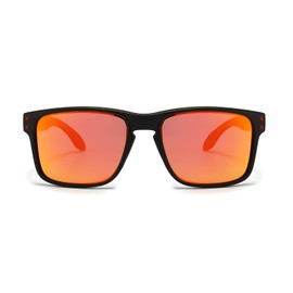 YUELUQU Polarised Sunglasses Large Frame Glasses TR90 UV400 Protection Driving Glasses Unisex Adult, Black-orange mirrored