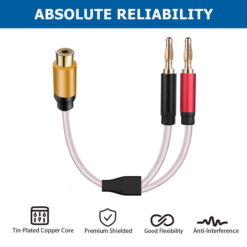 RCA Female to Banana Cable Speaker Cable Banana Plugs, TEKERA