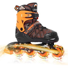 Nattork Adjustable Inline Skates for Kids Orange - Model131 - Size: Medium (1-4)