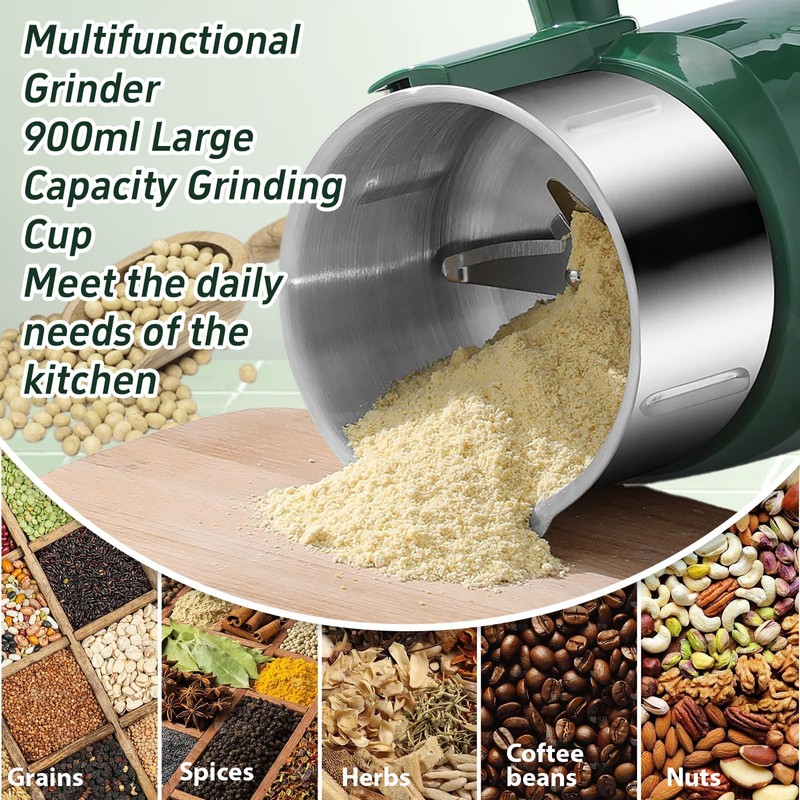 Spice Grinder Electric, 800W Herbs Coffee Grinder for Kitchen, 900g