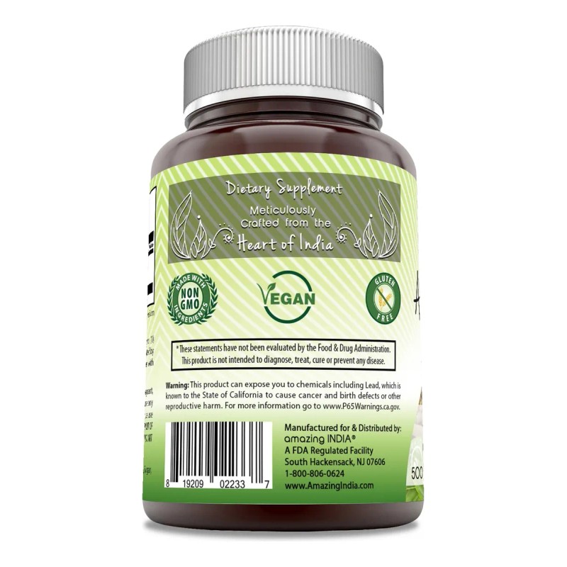 Amazing India Ashwagandha 500mg Cápsulas Veganas 250