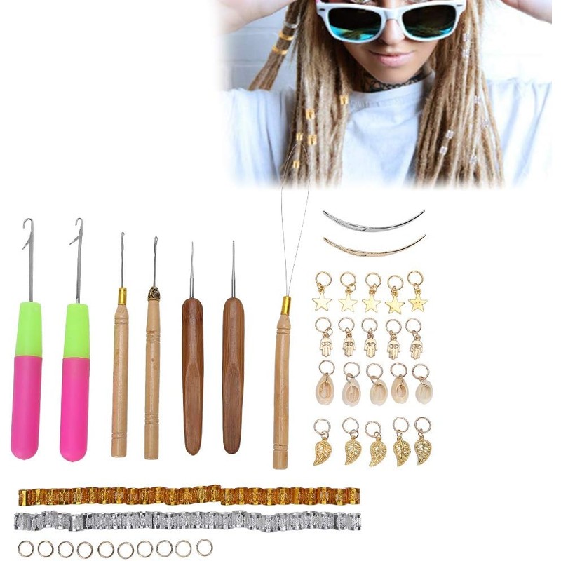 Gancho de ganchillo para rastas, juego de 89 piezas de