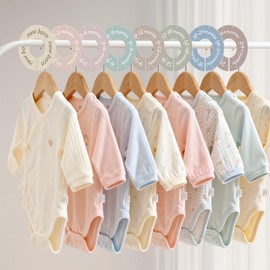 Baby Closet Dividers - 8 Pack Round Baby Clothes Dividers with Permanent Month Markers, No Fading Hanging Nursery Organizers for Baby Shower Gifts, Fits Most Standard Closet Rods