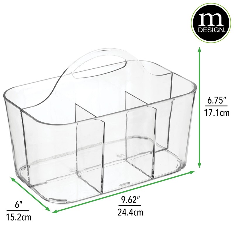 mDesign Plastic Cutlery Storage Organizer Caddy Bin Tote with Handle