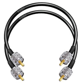 TUOLNK 2PCS RG8X PL259 UHF Coax Cable, Low Loss UHF SO239 Male to PL259 Male Coaxial Cable 20inch(50cm) for Router, Antenna Analyzer