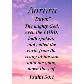 Aurora "Dawn" Keepsake Name Meaning Card with Bible Verse