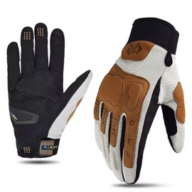 LYHXS-MOTOS Black Brown Adult Race Motorcycle Gloves - Summer Breathable Motocross, ATV, MX, UTV, BMX, Off-Road Bicycle Gloves (Brown, Medium)