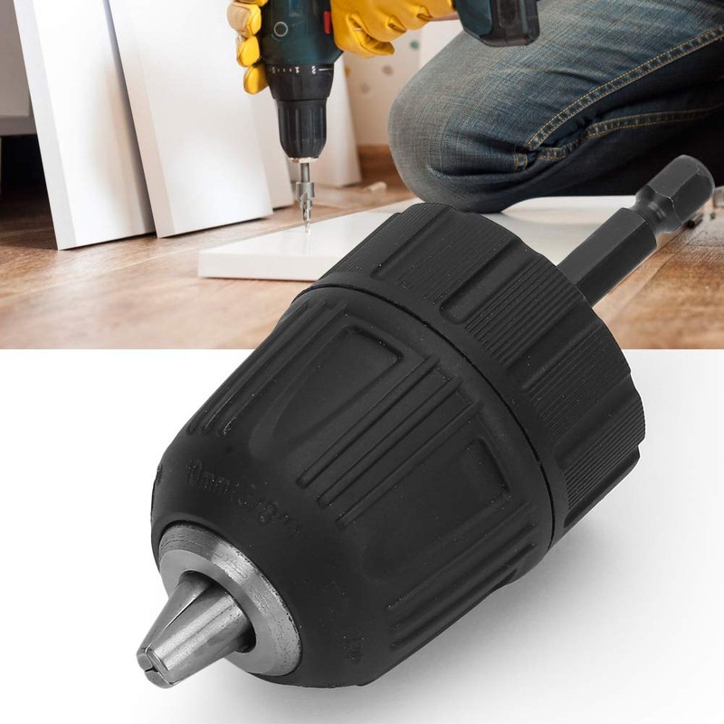 3/8-24UNF Keyless Drill Chuck 0.8-10mm + 1/4 Hex Head 3/8