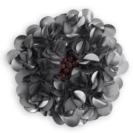 Expo International 3" Twisted Sequin Flower Patches/Appliques, Matte Gray