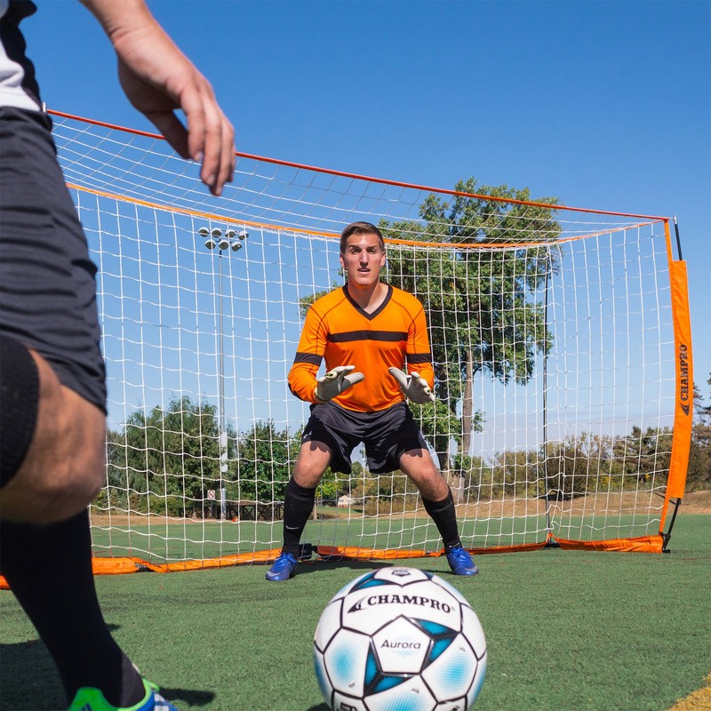 CHAMPRO Brute Soccer Goal - 12' x 6', ORANGE, WHITE