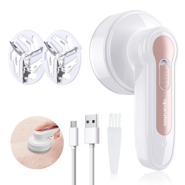 Bubbacare Fusselrasierer Elektrisch, 3 Klingen, USB Wiederaufladbar, Tragbar, Flusenrasierer Pilling