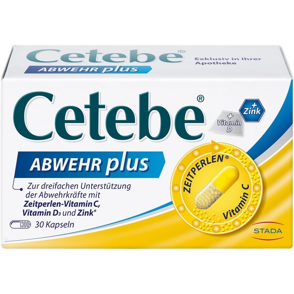 Cetebe ABWEHR Plus - Food Supplement to Support Your Defences, with Vitamin C, Vitamin D3, Zinc -02408188 30