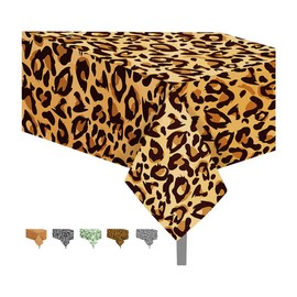 Adirasenotek 3Pack Leopard Print Tablecloths for Party Decoration Animal Theme Party Tablecloths Jungle 3D Print Table Cover, Leopard Party Decorations for Party,Birthday, Baby Showers (Leopard)