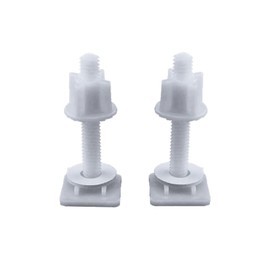 SagaSave 2 Pcs Toilet Seat Screws Plastic Square Toilet Seat Hinge Replacement Including Bolts and Washer for Fixing Toilet Seat