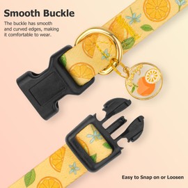 Handmade Dog Collar for Small Medium Large Dogs,Yellow Lemon with Pendant Fall and Winter Fashions Dog Collar,Ideal for Girl Dogs Boy Dogs (Small)