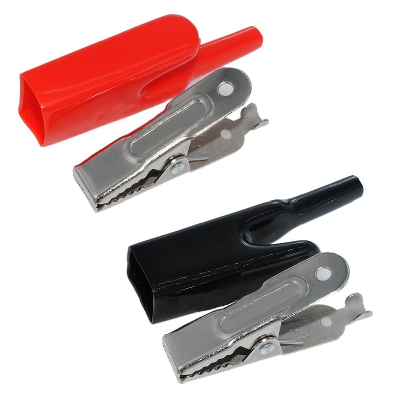 1 Pair Alligator Clips, 50A Insulated Crocodile Electrical Test Clamps