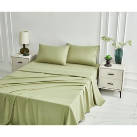 ZALFS Queen Sheets Set. 4 Pieces 1800TC Embroidered Soft Sheets. Polyester Microfiber Cooling Bed Sheet Set - Soft, Wrinkle Free, Hypoallergenic and Deep Pocket Cooling Sheets