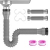 Oblectatio 2 Packs Expandable Flexible P-Trap Pipe Kit (1 1/2"