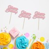 24 piezas de decoración para magdalenas de cumpleaños con purpurina